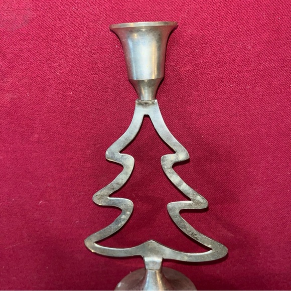 Christmas Tree SILVER Plated Tree Candlestick Holder Vtg International Silver Co - Picture 5 of 11